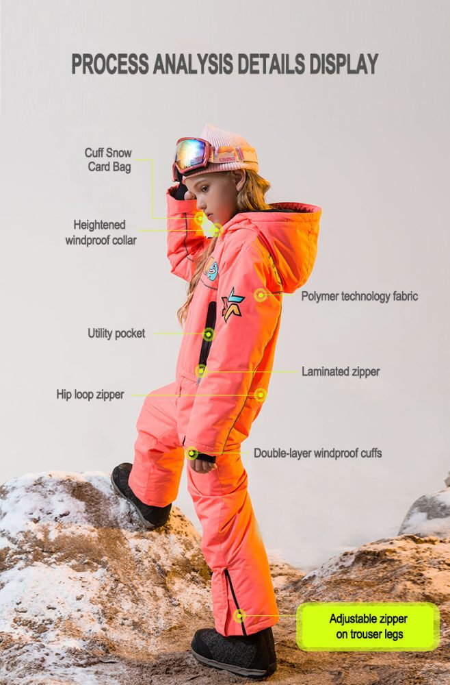 LD Ski Boys New Style Fashion Ski Suits Winter One Piece Jumpsuit Snowsuits