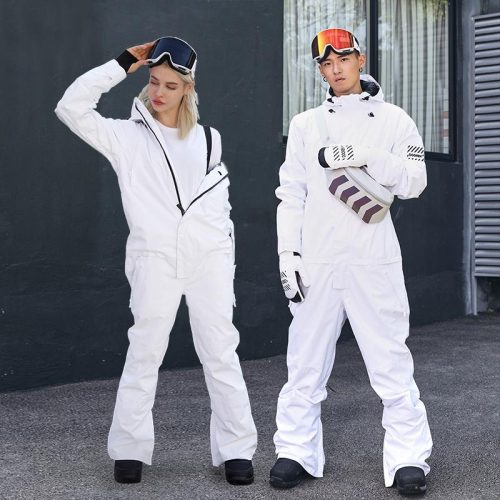 Doorek Superb White One Piece Ski Suits Winter Snowsuits