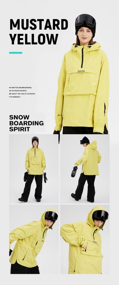 Nobaday Dawn Large Pocket Windbreaker Anorak Snowboard Jacket