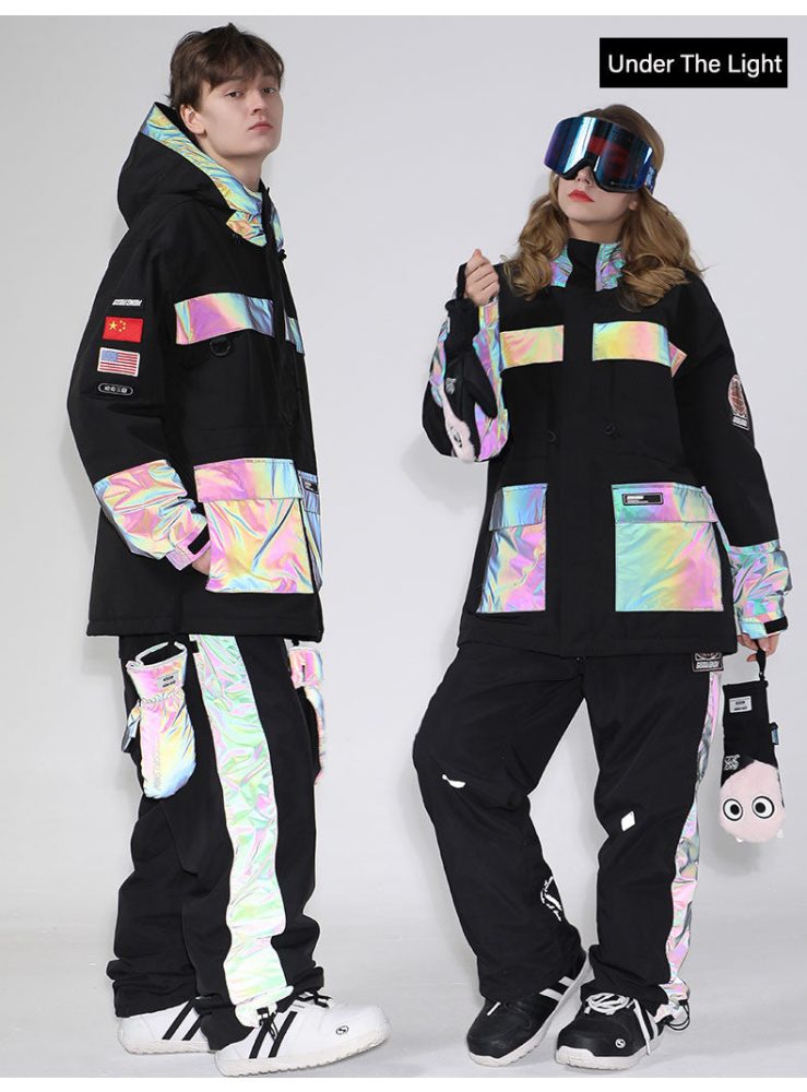 Womens Unisex Gsou Snow Venture Neon Glimmer Snow Jacket & Pants Set