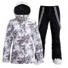 Women's SMN Winter Flowers Beauty Waterproof Winter Snowboard Suit