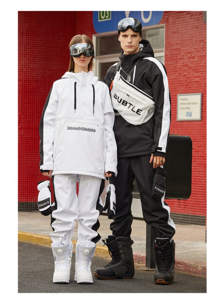 Men Unisex Flipped Young Fashion Snowboard Jackets & Pants set