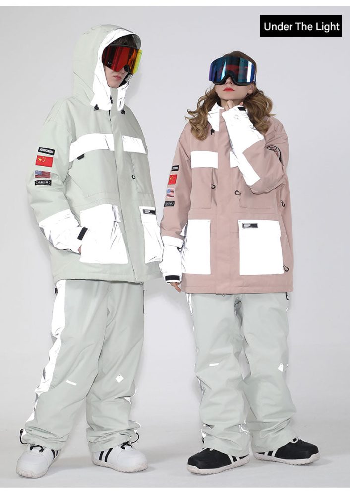 Womens Unisex Gsou Snow Venture Neon Glimmer Snow Jacket & Pants Set