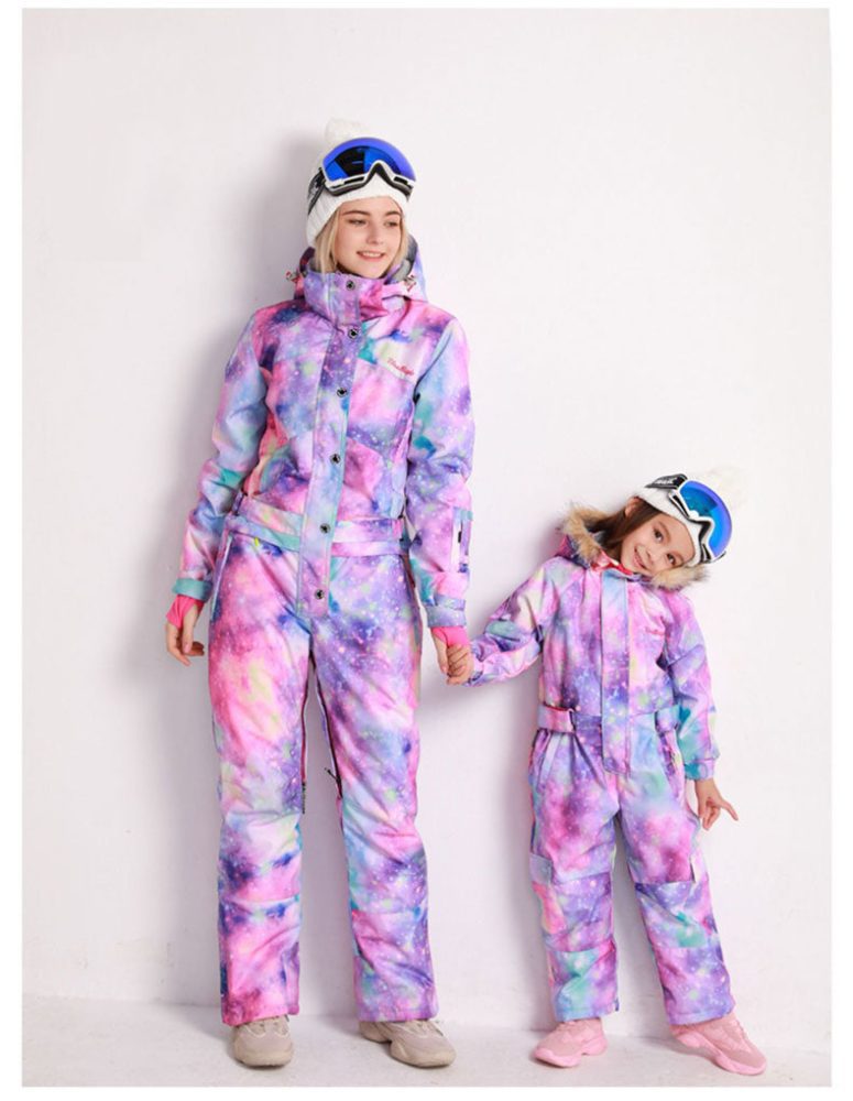 Kid's Blue Magic Waterproof Colorful One Piece Coveralls Ski Suits Winter Jumpsuits