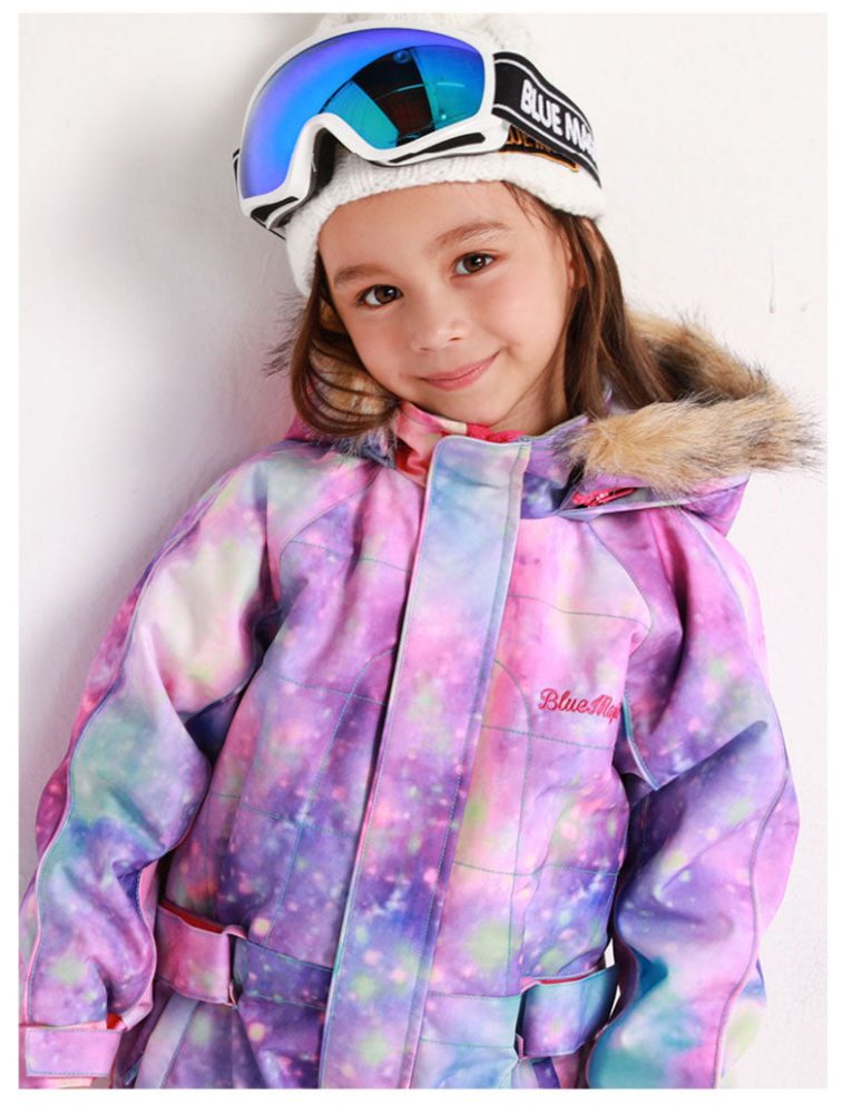 Kid's Blue Magic Waterproof Colorful One Piece Coveralls Ski Suits Winter Jumpsuits