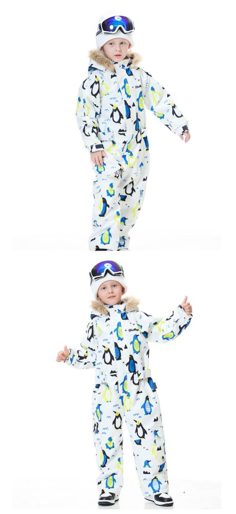 Kid's Blue Magic Winter Waterproof Colorful One Piece Ski Suits Jumpsuits Coveralls