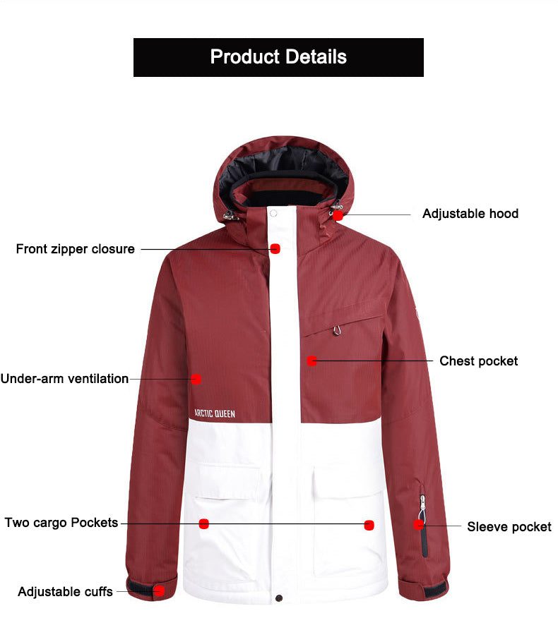 Women's Arctic Queen All Weather Winter Fashion Outerwear Waterproof Ski Snowboard Jacket