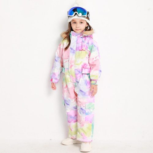 Girls Blue Magic Winter Waterproof Colorful One Piece Ski Suits Jumpsuits Coveralls