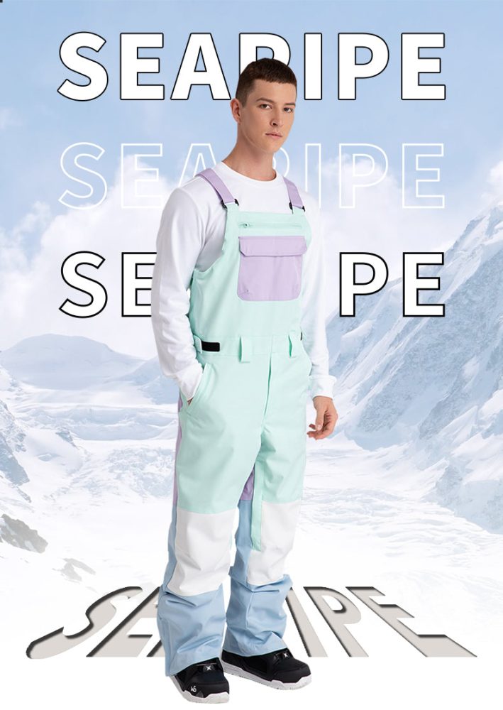 Men's Searipe Mountain Discover Colorblock Snow Pants Bibs