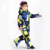 Kids Unisex Waterproof Colorful Winter Outdoor Ski Suit One Piece Snowsuits For Boy & Girl