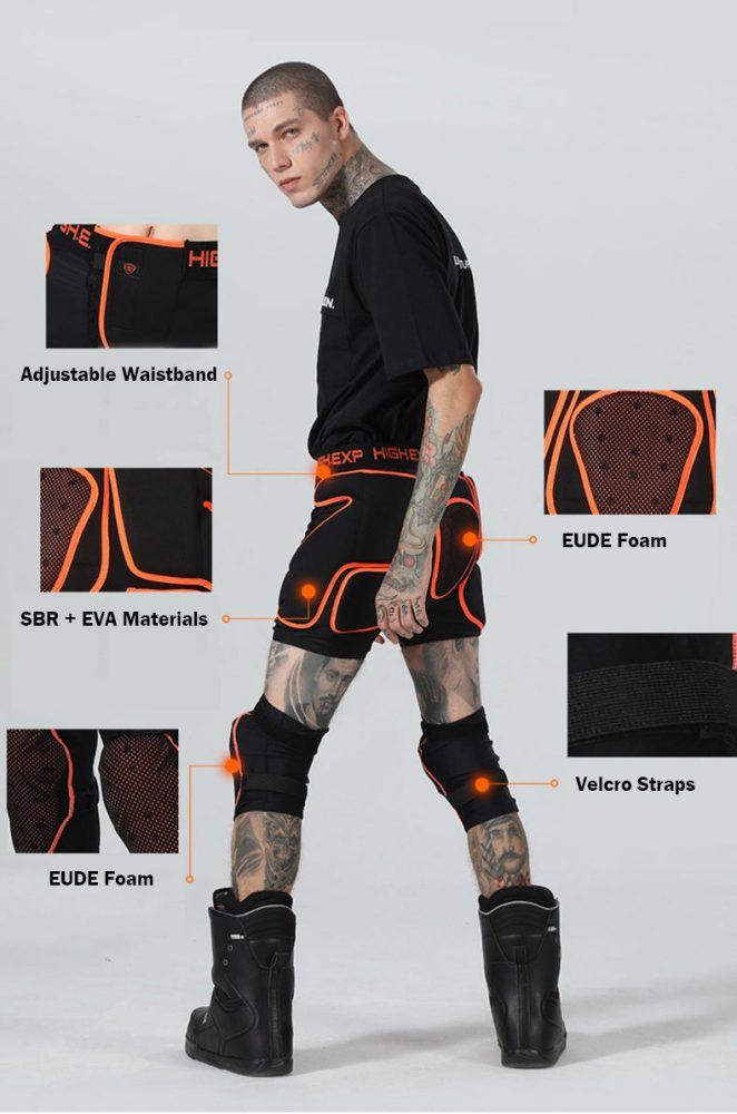 High Experience Unisex Total Impact Protective Shorts / Knee Pads