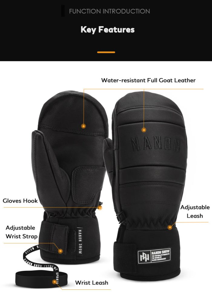 Goat Leather Nandn Winter All Weather Snowboard Gloves