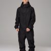 Men's Searipe One Piece Stylish Black Ski Suits Winter Jumpsuit Snowsuits