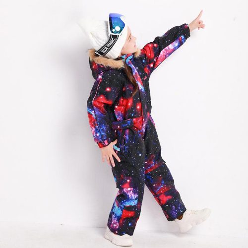 Girls Blue Magic Winter Waterproof Colorful One Piece Ski Suits Jumpsuits Coveralls