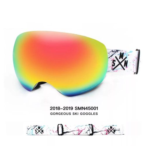 Unisex Color Strap Full Screen Ski Goggles - snowshred