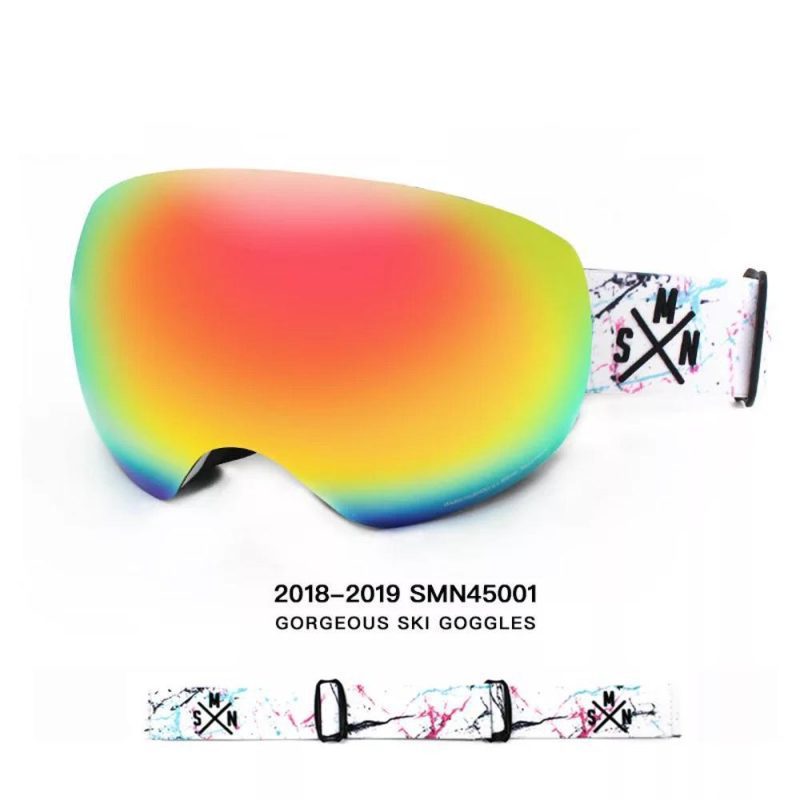 Unisex Color Strap Full Screen Ski Goggles - snowshred