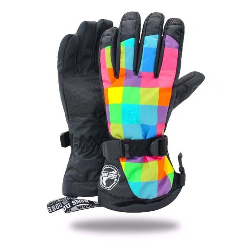 womens rainbow waterproof ski gloves 226222